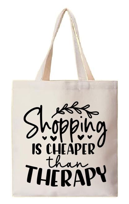 TB07 Canvas Tote Bag Book Bag Baby Bag Cheaper Than Therapy