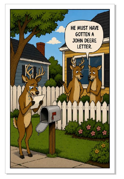 GC37 John Deere Letter Funny Greeting Card