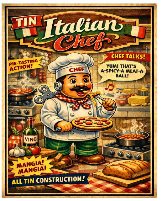 MS14 Chef Tin Toy Vintage Sign Retro Metal Wall Decor