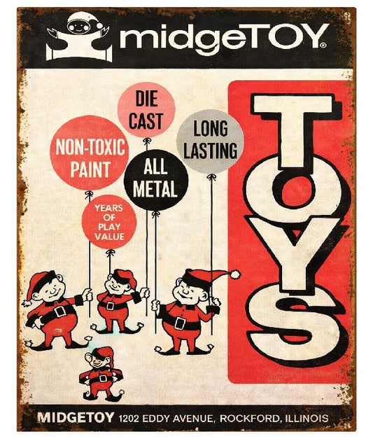 MS22 Midge Toys Tin Toy Vintage Sign Retro Metal Wall Decor