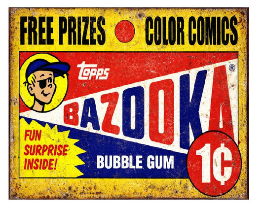 MS27 Topps Bazooka Gum Vintage Sign Retro Metal Wall Decor