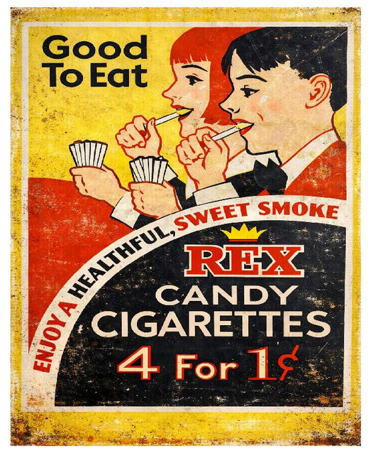 MS30 Rex Candy Cigarettes Vintage Sign Retro Metal Wall Decor