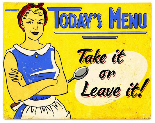 MS42 Todays Menu Vintage Sign Retro Metal Wall Decor