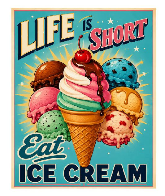 MS441 Vintage Style Metal Sign Ice Cream