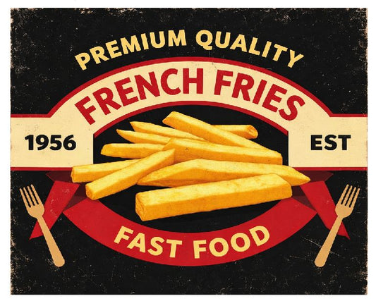 MS45 French Fries Vintage Sign Retro Metal Wall Decor