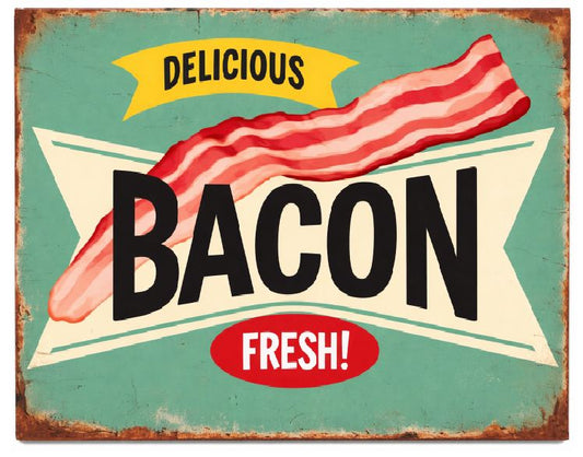 MS47 Bacon Vintage Sign Retro Metal Wall Decor