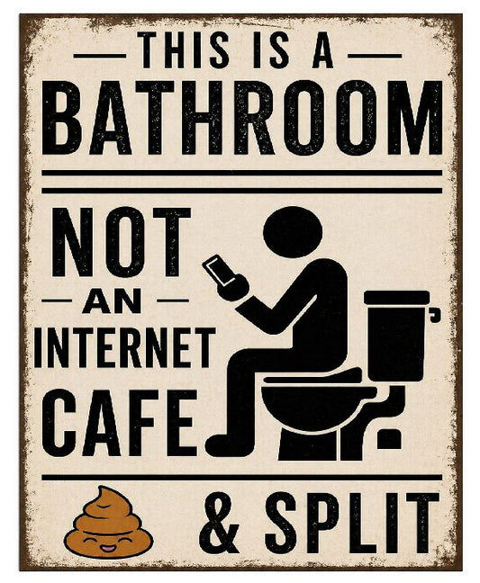 MS77 Funny Bathroom Vintage Look Sign Retro Metal Wall Decor