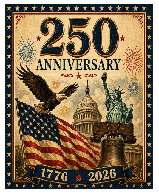 MS78 250 Anniversary Vintage Look Sign Retro Metal Wall Decor