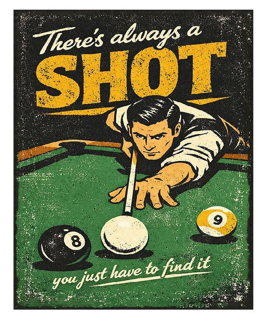 MS82 Pool Shot Vintage Look Sign Retro Metal Wall Decor