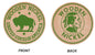 Buffalo Indian Head Wooden Nickel Green 1.5" Collectible WN02