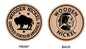 Buffalo Indian Head Wooden Nickel Black 1.5" Collectible WN04