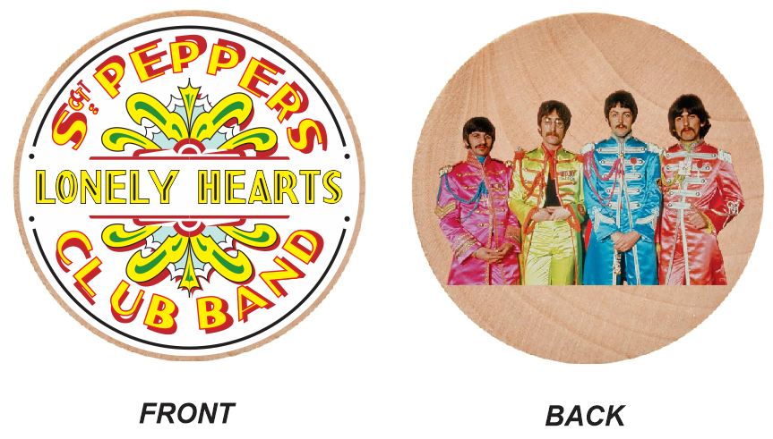 Beatles Sgt. Pepper Wooden Nickel Black 1.5" Collectible WN05