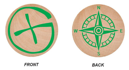 Geocaching Wooden Nickel Green 1.5" Collectible WN11