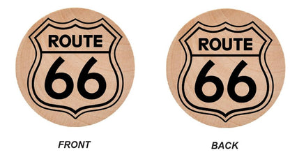 Route 66 Wooden Nickel Black 1.5" Collectible WN12
