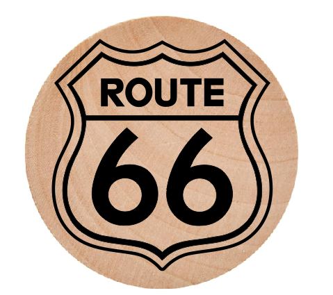 Route 66 Wooden Nickel Black 1.5" Collectible WN12