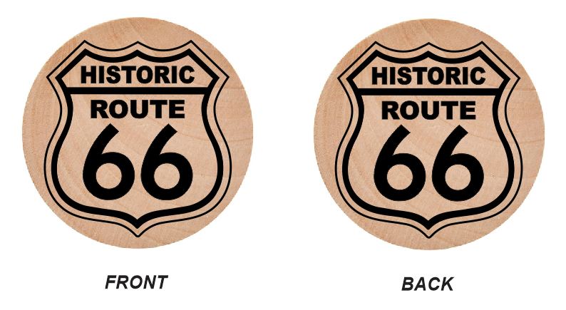 Historic Route 66 Wooden Nickel 1.5" Collectible WN15