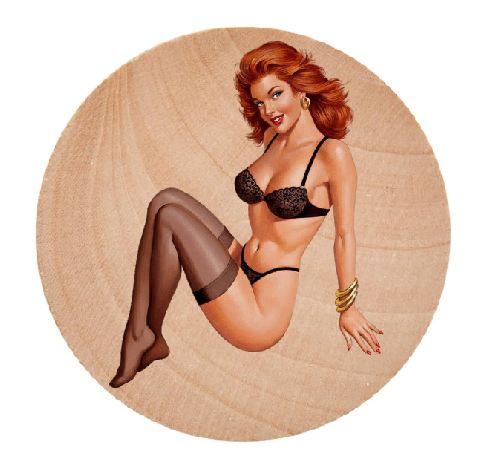 Pinup Girl Wooden Nickel 1.5" Collectible WN17