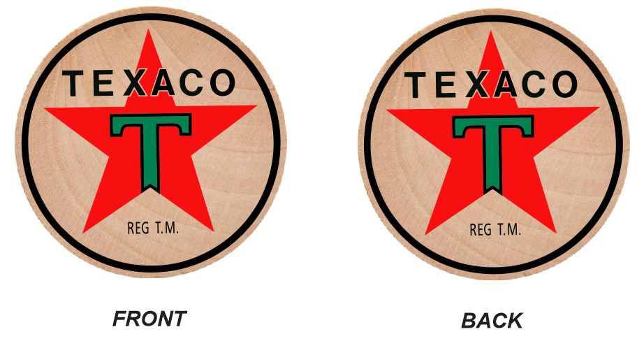 Texaco Gasoline Wooden Nickel 1.5" Collectible WN18