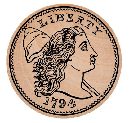 Liberty Cap Large Cent Wooden Nickel 1.5" Collectible WN20
