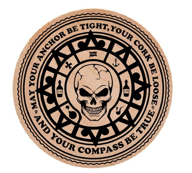 Pirate Skull Wooden Nickel 1.5" Collectible WN21