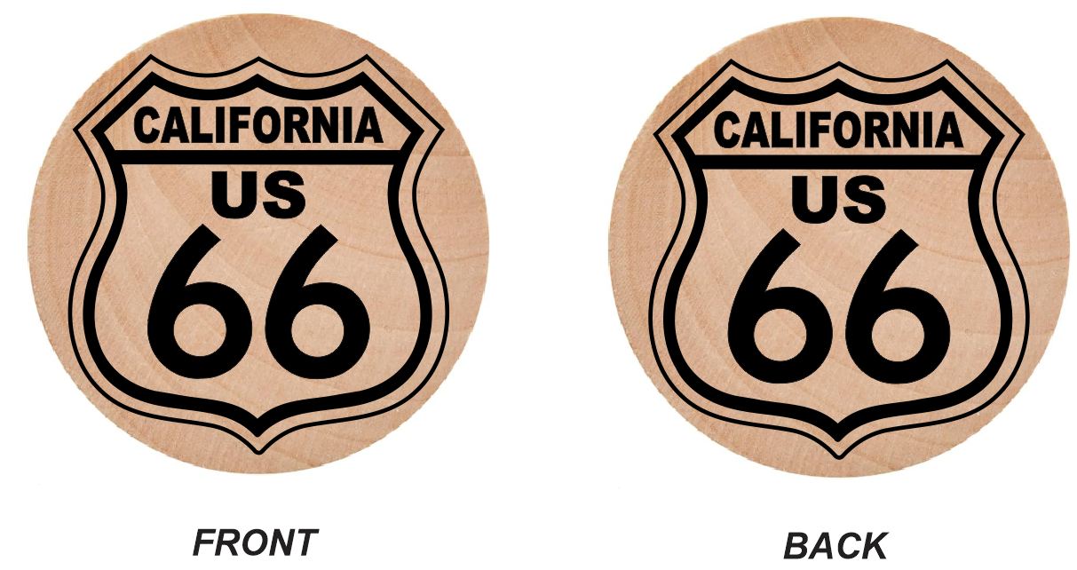 WN24 Route 66 Wooden Nickel 1.5" Collectible California