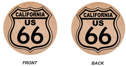 WN24 Route 66 Wooden Nickel 1.5" Collectible California