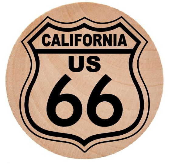 WN24 Route 66 Wooden Nickel 1.5" Collectible California
