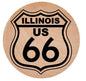 WN25 Route 66 Wooden Nickel 1.5" Collectible Illinois