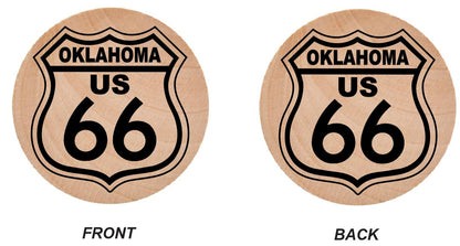 WN26 Route 66 Wooden Nickel 1.5" Collectible Oklahoma