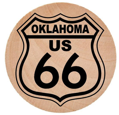 WN26 Route 66 Wooden Nickel 1.5" Collectible Oklahoma