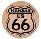 WN27 Route 66 Wooden Nickel 1.5" Collectible Kansas