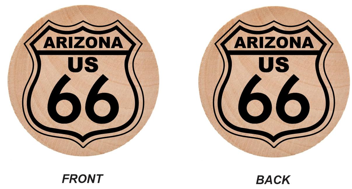 WN28 Route 66 Wooden Nickel 1.5" Collectible Arizona