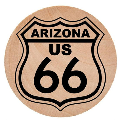 WN28 Route 66 Wooden Nickel 1.5" Collectible Arizona