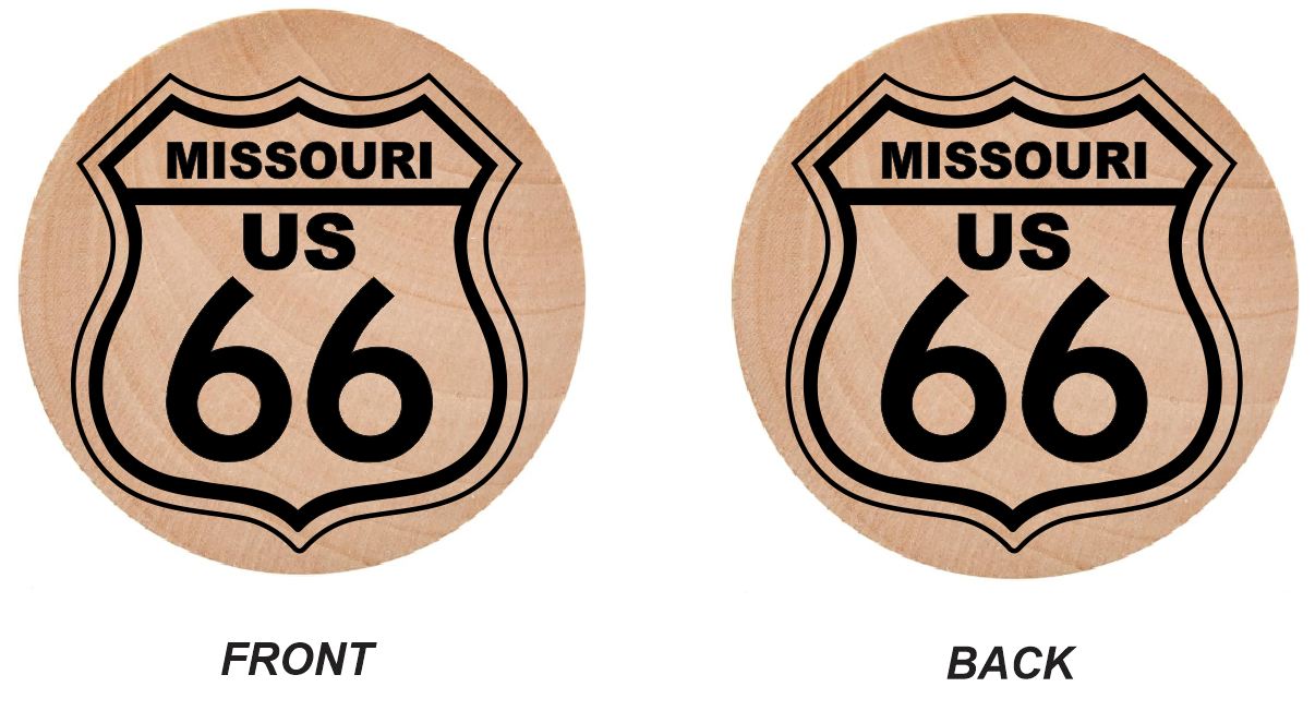 WN29 Route 66 Wooden Nickel 1.5" Collectible Missouri