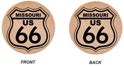 WN29 Route 66 Wooden Nickel 1.5" Collectible Missouri
