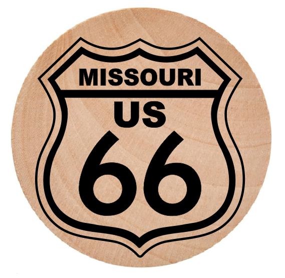 WN29 Route 66 Wooden Nickel 1.5" Collectible Missouri