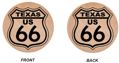 WN31 Route 66 Wooden Nickel 1.5" Collectible Texas
