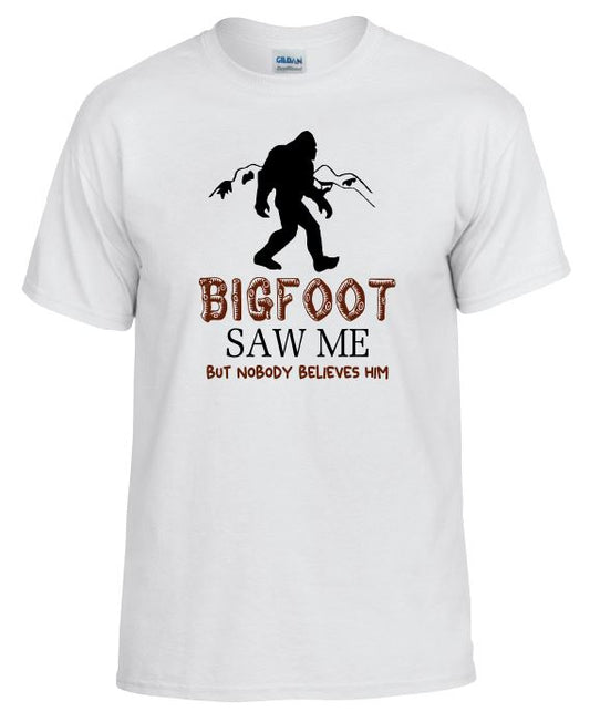 TS28 Bigfoot Saw Me White T-Shirt