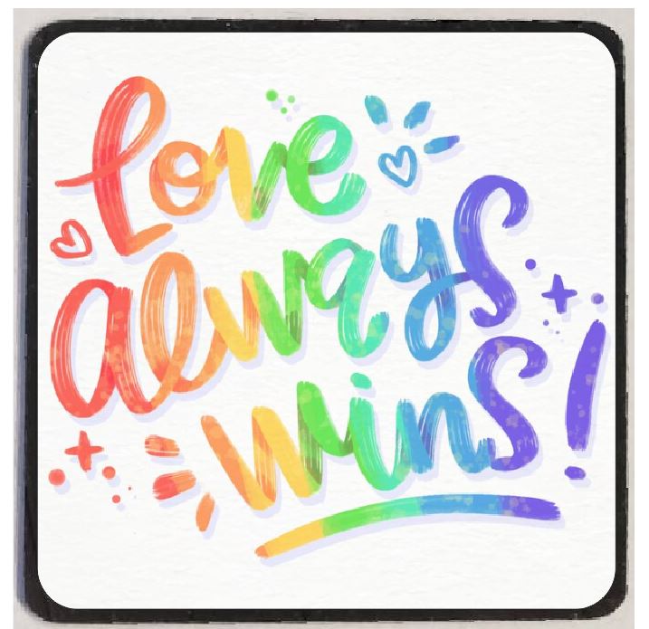 M253 Love Always Wins Refrigerator Magnet