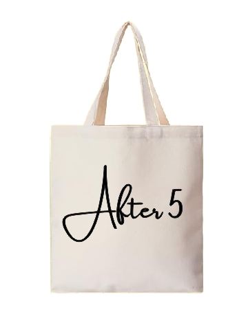 Canvas Tote Bag Book Bag After 5 #1